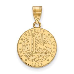14k Gold Plated Silver U. of Idaho Medium Crest Pendant